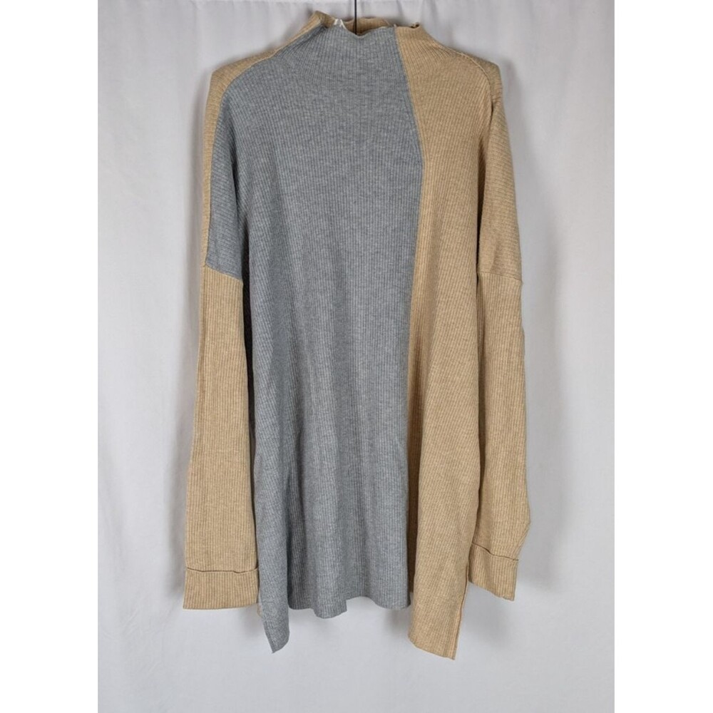 Nine West x Cara Santana Oversized Ribbed Knit Mock Neck Tunic Sweater 2X New